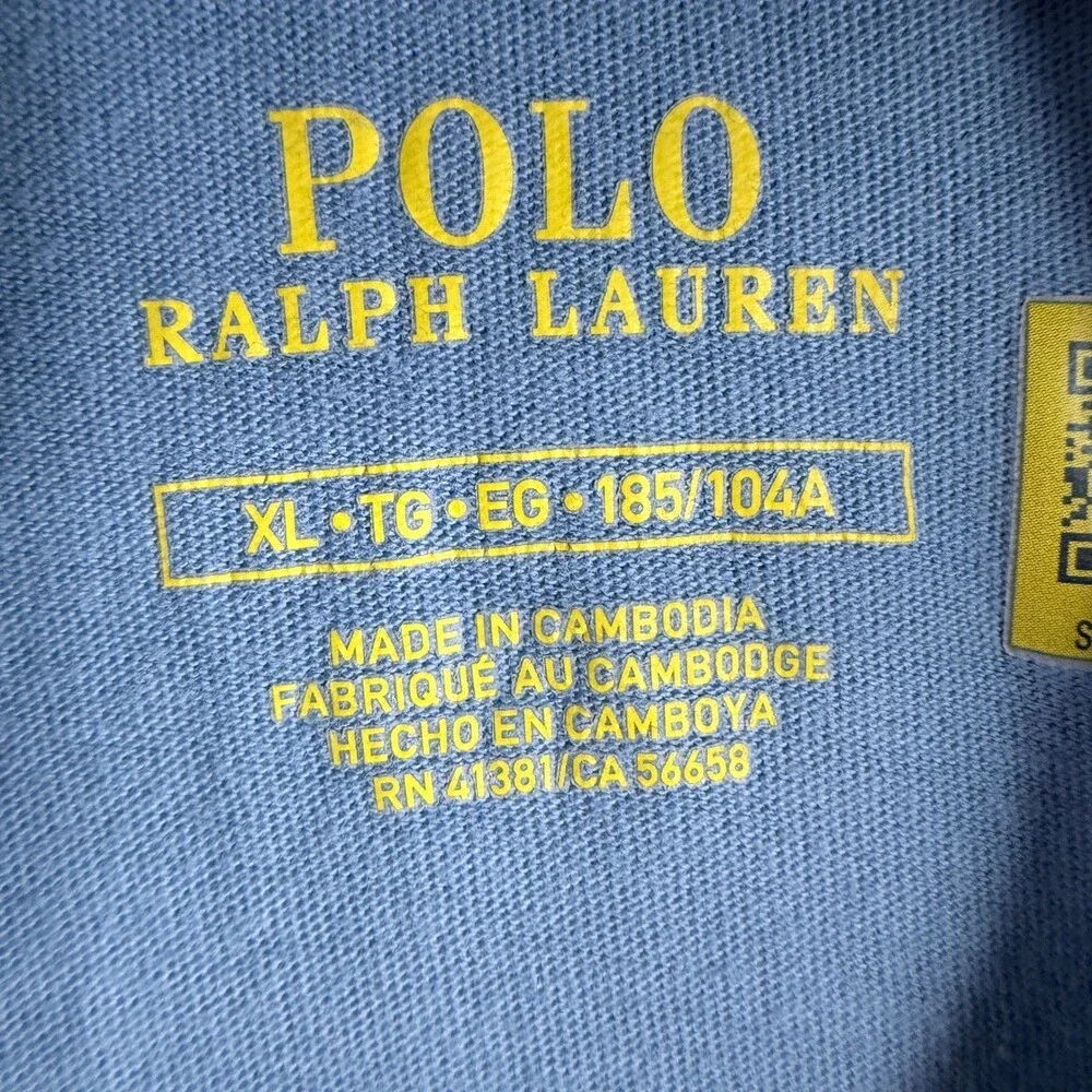 Polo Ralph Lauren Lightweight Hoodie Mens XL Blue Red Pony Long Sleeve